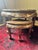 Coffee Vintage Chinese Chinoiserie Lacquer Round Cocktail Table & 4 Nesting Stools | Court Beauty Garden Scene For Sale - Image 8 of 12