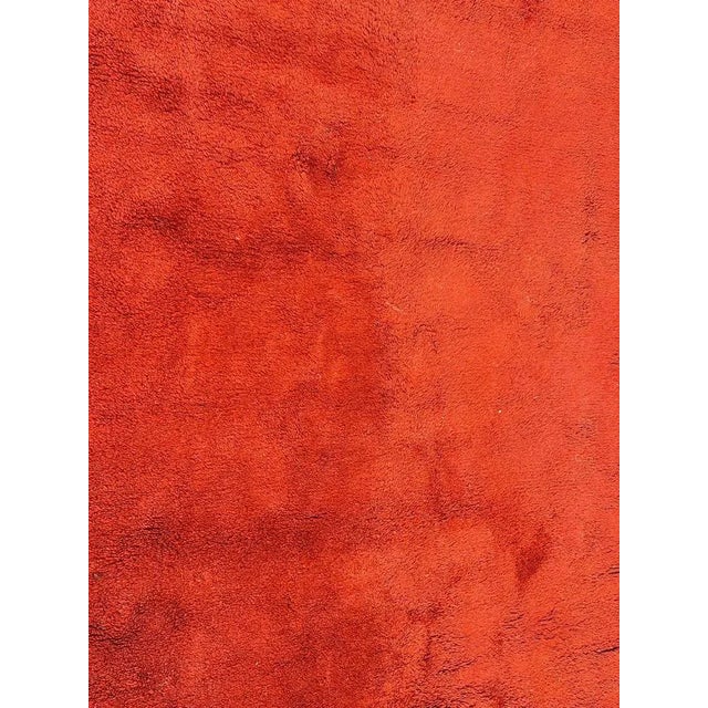 Single Colour Red Orange Background Moroccan Tribal Rug, 1950s For Sale - Image 3 of 11