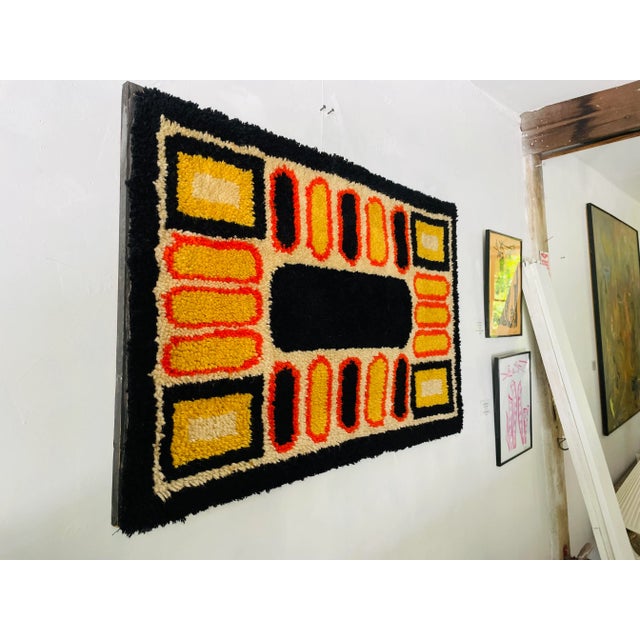 Mid-Century Modern Midcentury Geometric Handmade Latch Hook Wall Art For Sale - Image 3 of 7