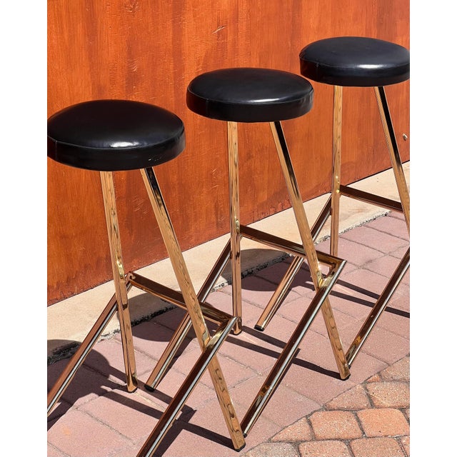 Late 20th Century Postmodern Bar Stools By Martin - Set Of 3 For Sale In Los Angeles - Image 6 of 12