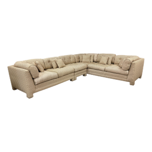 Vintage Modern Parsons Style Sectional Sofa