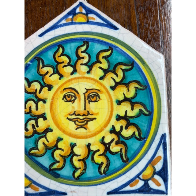 Late 20th Century Vietri First Stones Sicilian Sun Wall Plaque For Sale - Image 5 of 12