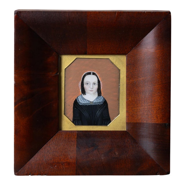 Portrait Miniature of Elizabeth Adams, Attributed to Moses B. Russell, Boston, c.1840s For Sale