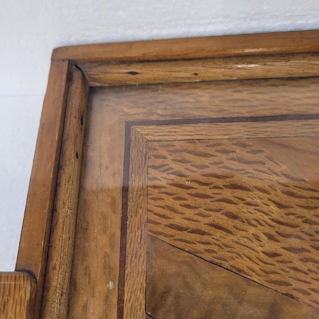 Art Deco Tray Marquetry and Glass, France, 1950s For Sale - Image 13 of 16