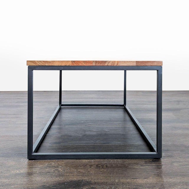 Industrial West Elm Box Frame Coffee Table For Sale - Image 3 of 6