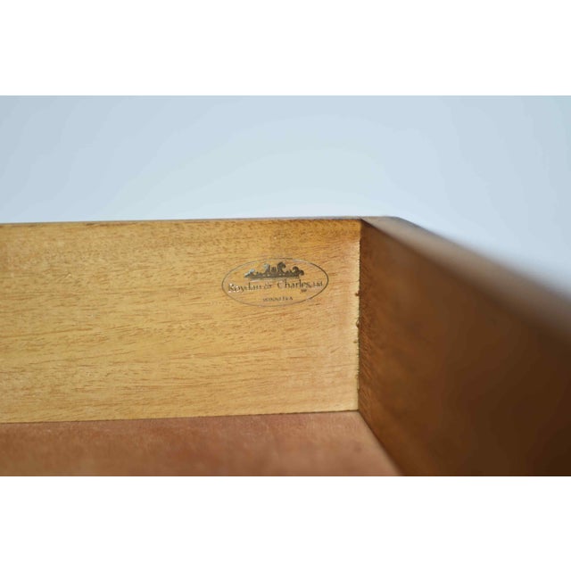 Mid Century English Campaign Mahogany Partner Desk Green Leather Top For Sale - Image 9 of 11