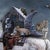 This photographic work presents a surreal landscape where a majestic white horse carries a whimsical assembly of animals...