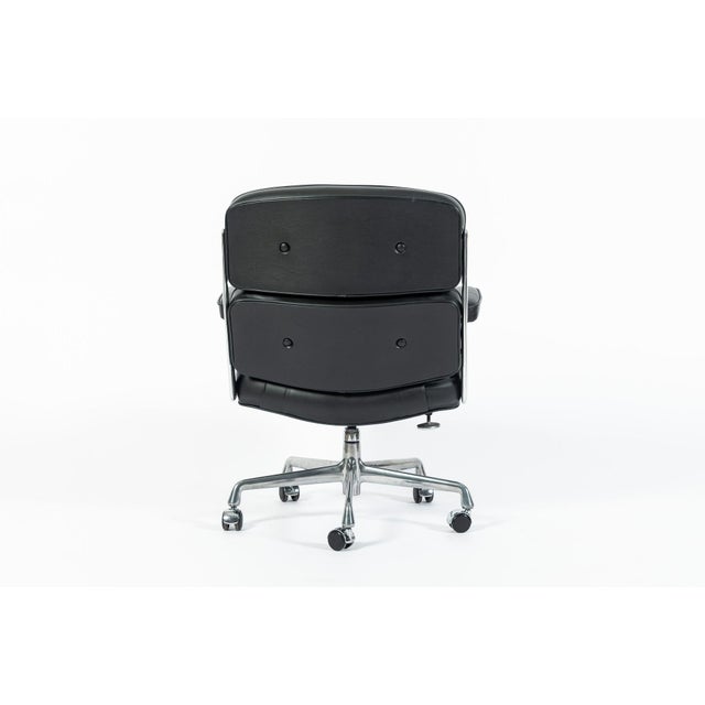 2010s Eames Herman Miller Time Life Black Leather Office Chair 2017 For Sale - Image 5 of 14