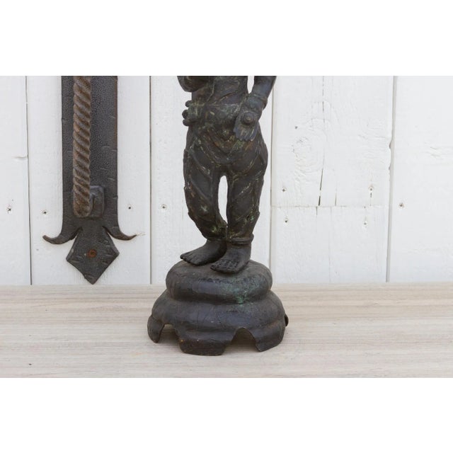 19th Century Antique Indian Oxidized Brass Statue For Sale - Image 5 of 11