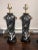 1970s 1970s Chinoiserie Black and White Cherry Blossom Tall Lamps With Gold Elephant Head Rings - A Pair For Sale - Image 5 of 11