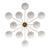 Schwung Large Sphere Pendant Chandelier, 12-Light, Brass and Opal Glass, Contemporary For Sale