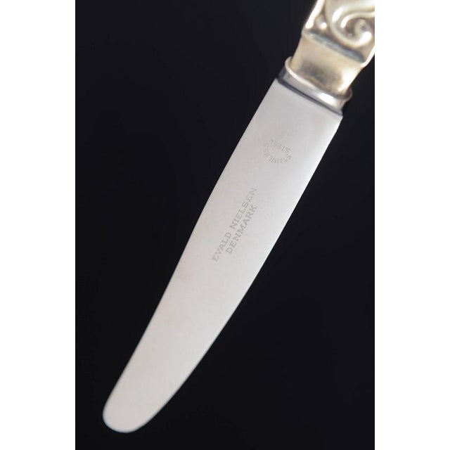 1930s Fruit Knives in Sterling Silver and Stainless Steel by Evald Nielsen, 1930s, Set of 4 For Sale - Image 5 of 6