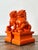 Vintage Lacquered Orange Foo Dogs - A Pair For Sale - Image 4 of 12
