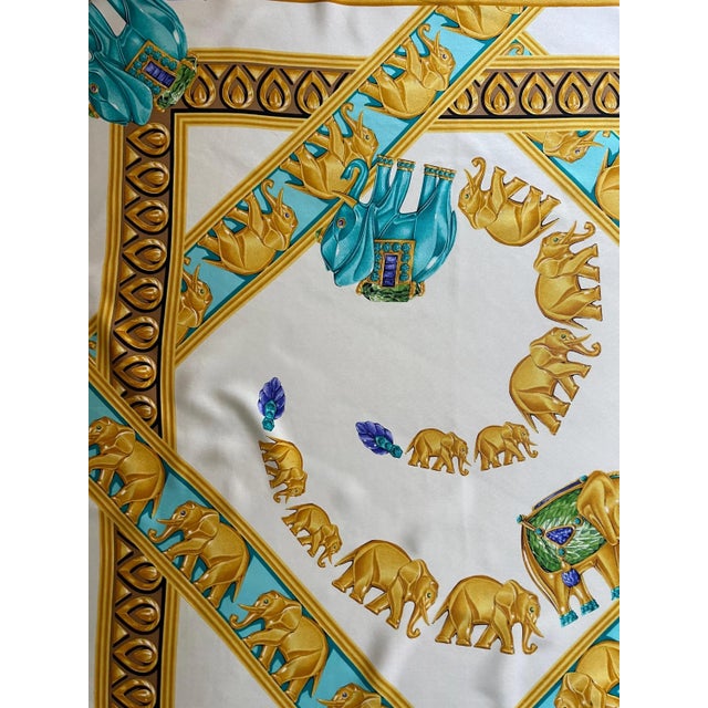 Cartier Silk Scarf - Multi Elephant - “Must Be Cartier” For Sale In New York - Image 6 of 9
