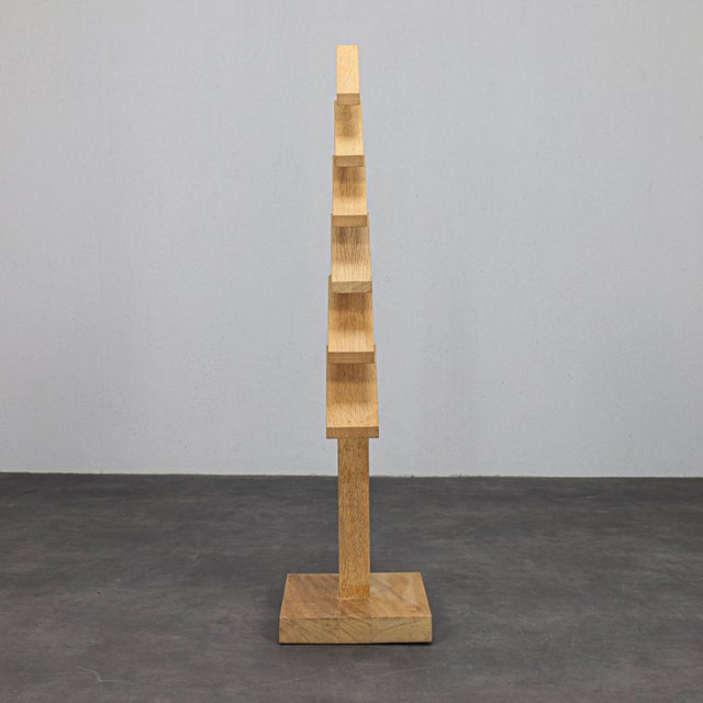 Herma Steur, Geometric Abstract Sculpture, 1990s, Oak For Sale - Image 4 of 10