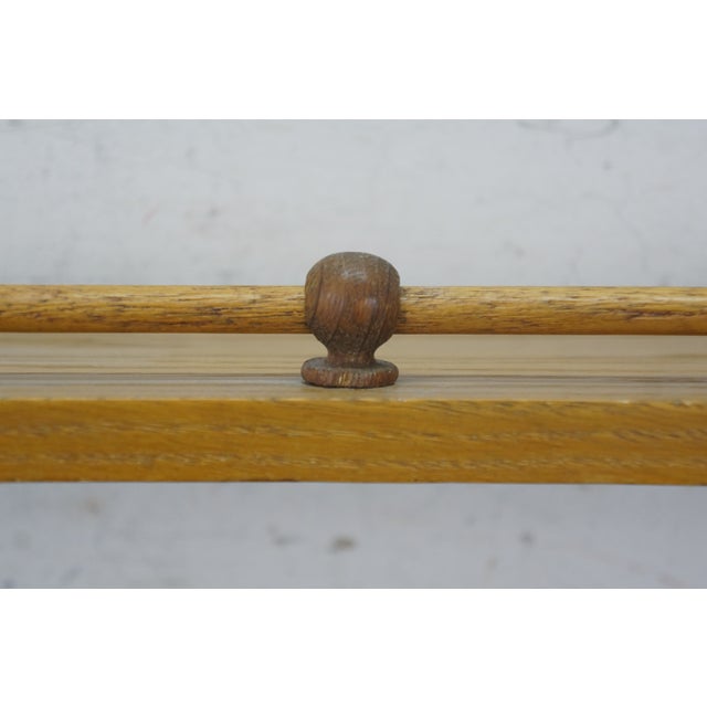 Oak Serpentine 2 Tier Farmhouse Wall Hanging Plate Rack Tea Cup Display Shelf 35" For Sale - Image 4 of 18