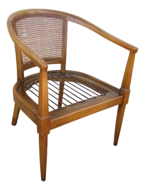 Mid 20th Century American of Martinsville Barrel Back Cane Arm Chair