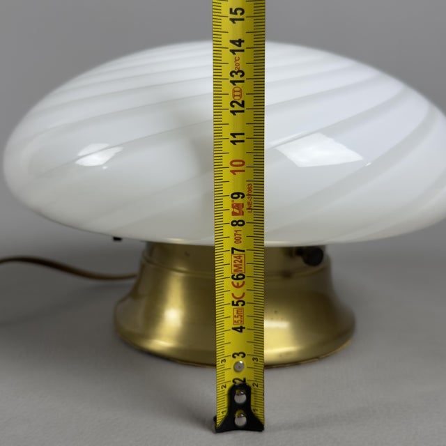 White Murano Glass Table Lamp, 1970s For Sale - Image 12 of 13