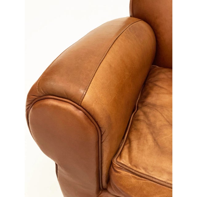 1990s Mitchell Gold Tan Leather Club Chair For Sale In Louisville - Image 6 of 11