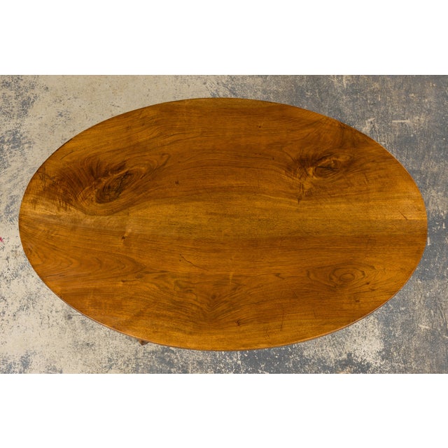 French Provincial Antique French Louis Philippe Style Walnut Tilt-Top Gueridon Center Table For Sale - Image 3 of 17