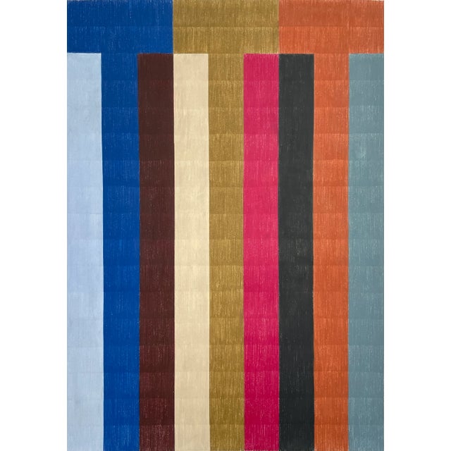 2020s Color Pencil Drawing With Multicolor Stripes For Sale - Image 5 of 5