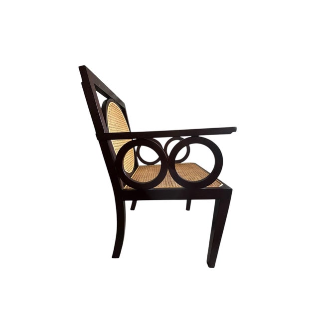 English British Colonial Style Accent Armchair For Sale - Image 3 of 12