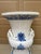 Blue Monumental Blue & White Majolica Grecian Urn With Jupiter Ammon Motifs For Sale - Image 8 of 17