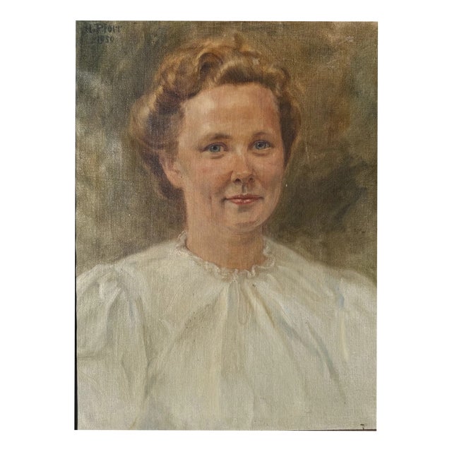 Heinrich Pforr, Portrait of Irene Claus, née Rode, Oil Painting on Canvas For Sale