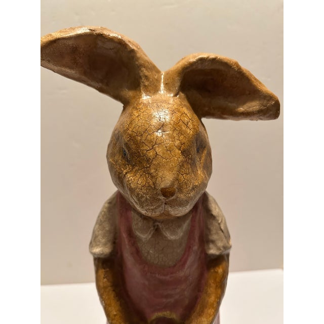 Late 20th Century Late 20th Century Paper Mache Lady Rabbit For Sale - Image 5 of 12