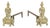 French Empire Style Brass Chenets, Pair For Sale