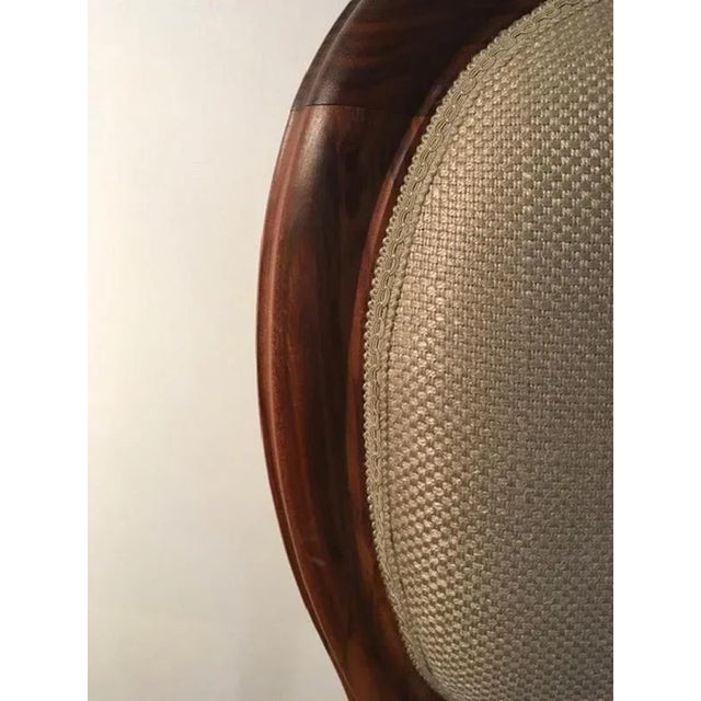 Beige Chairs in Walnut and Linen, Italy, 1990s, Set of 4 For Sale - Image 8 of 18