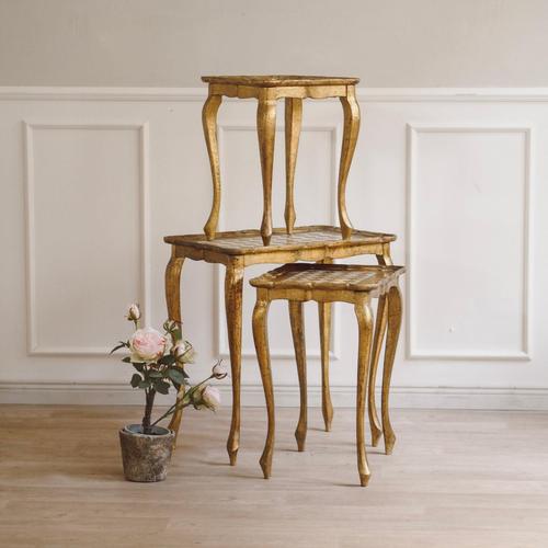 Vintage Italian Hand-Painted Nesting Tables, Set of 3 For Sale - Image 17 of 17