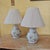 Vintage Floral Ceramic Table Lamps Pair W/ Gold Trim, Hand Painted, Pleated Shades, Hollywood Regency Cottage Decor For Sale - Image 10 of 18
