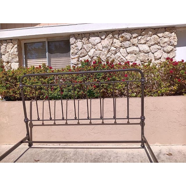 King Size Headboard Footboard And Rails Black Metal Bed Frame Traditional Headboard 80" W x 51"3/4 H x bed length 86" L...