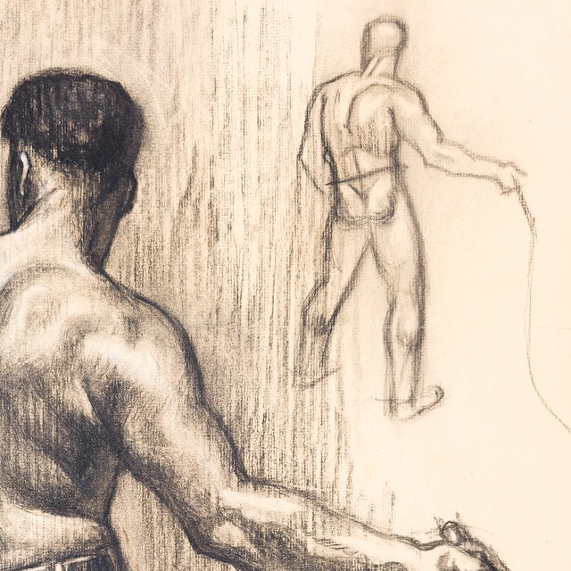 Study of Man With Bullwhip - John Garth, C. 1930s For Sale In San Diego - Image 6 of 11