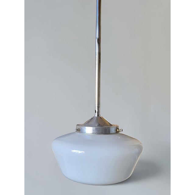Mid-Century Modern Opaline Glass Pendant Light, 1950s For Sale - Image 3 of 9