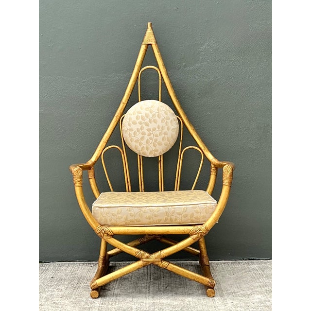Vintage Loop Rattan Chair After Henry Olko For Sale - Image 9 of 12