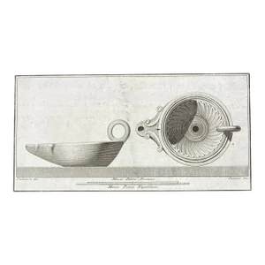 18th Century Antique Roman Lamp Engraving