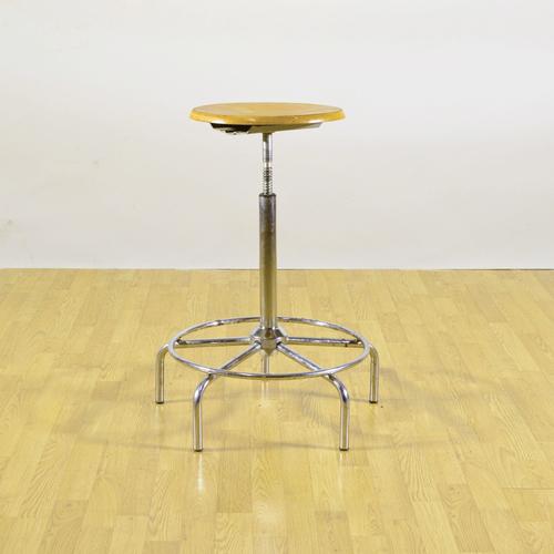 Mid-Century Modern Vintage Adjustable Chrome Surveyors Swivel Stool, 1960s For Sale - Image 3 of 18