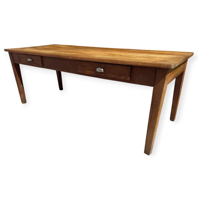 Brown Antique French Farmhouse Table in Oak, 1900 For Sale - Image 8 of 18