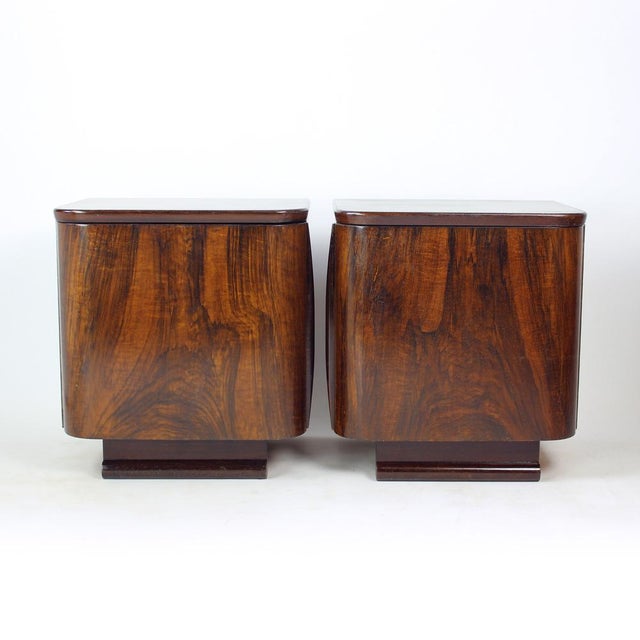 Vintage Bedside Tables in Faux Grain Finish, 1950s, Set of 2 For Sale - Image 6 of 16