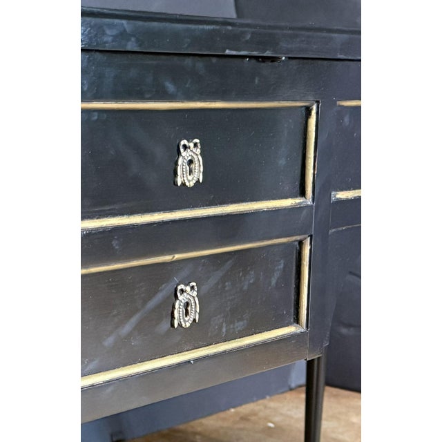 Louis XVI Ebonized Writing Table or Desk With Embossed Leather Top From France For Sale - Image 15 of 15