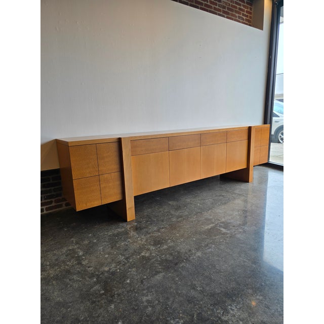 Monumental 10' MCM Modern Custom Hand-Made Maple Sideboard Custom-made for a Mid-Century home with Frank Lloyd Wright in...