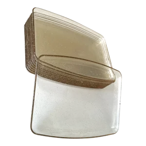 Mid-Century Lucite Glitter Snack Trays - A Set of 10