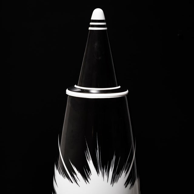 Modern Black Lidded Vase No. 36 by Alessandro Mendini for Alessi, Germany For Sale - Image 3 of 12