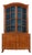 Two-Part French Provincial Cherry Cabinet Having Painted Blue Display Hutch, 19th C. For Sale