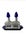 Beautiful vintage Nachtmann crystal perfume decanter set featuring two clear crystal bottles with striking sapphire blue...