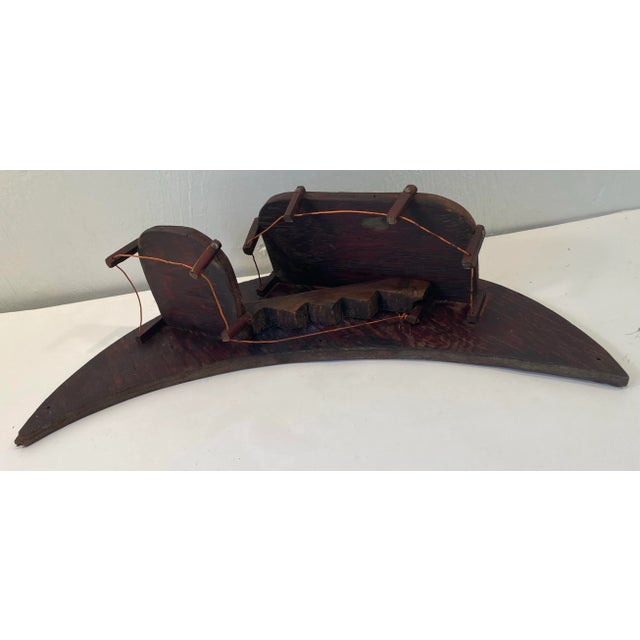 Vintage MCM Hand Made Crescent Moon Stair Step Wood Wall Shelf For Sale In Dallas - Image 6 of 9