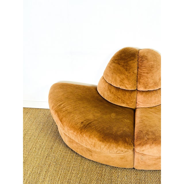 Vintage Velvet Modular Sofa and Armchair Set, 1970s, Set of 5 For Sale - Image 18 of 18