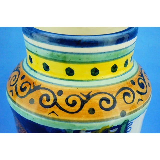 20th Century Renaissance Albarello Pharmacy Vase in Majolica Ceramic from Deruta, Italy, 1950s For Sale - Image 11 of 18